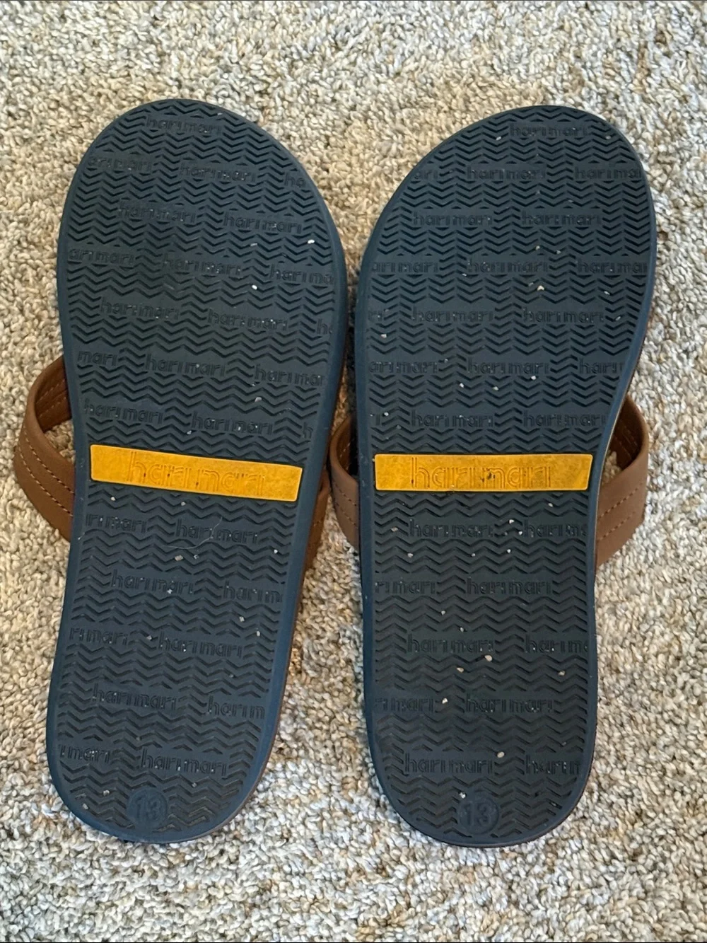 Men's Brown Leather Flip Flop Sandals